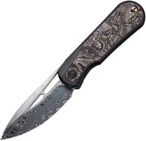 We Knife Baloo Framelock Black Damascus (3.25″)