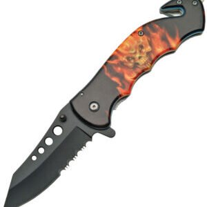 Rite Edge Flaming Skull Linerlock A/O (3.5″)
