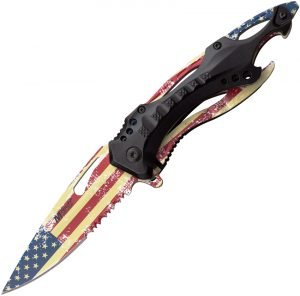 Mtech Linerlock A/O Knife Flag (3.5″)