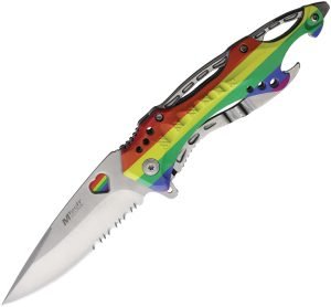 MTech Linerlock A/O Rainbow Knife Aluminum (3.5″)