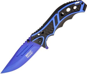 MTech Linerlock Black/Blue A/O Knife (3.63″)