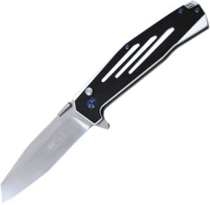 MTech Button Lock Knife Black/White (3.5″)