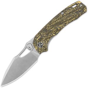 QSP Knife Hornbill Linerlock Golden CF (3.25″)