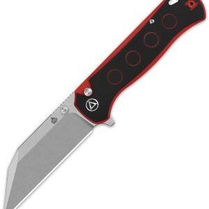 QSP Knife Swordfish Button Lock Blk/Rd (3.63″)