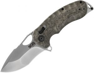 SOG Kiku XR Lock Natural Linen Micarta (3″)