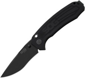SOG Banner Button Lock Knife Black (3.25″)